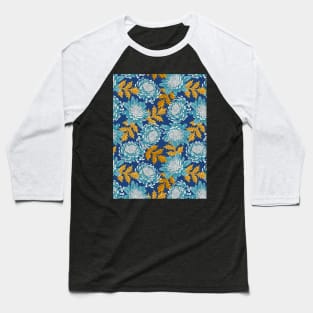 Chrysanthemum Floral Seamless Pattern Baseball T-Shirt